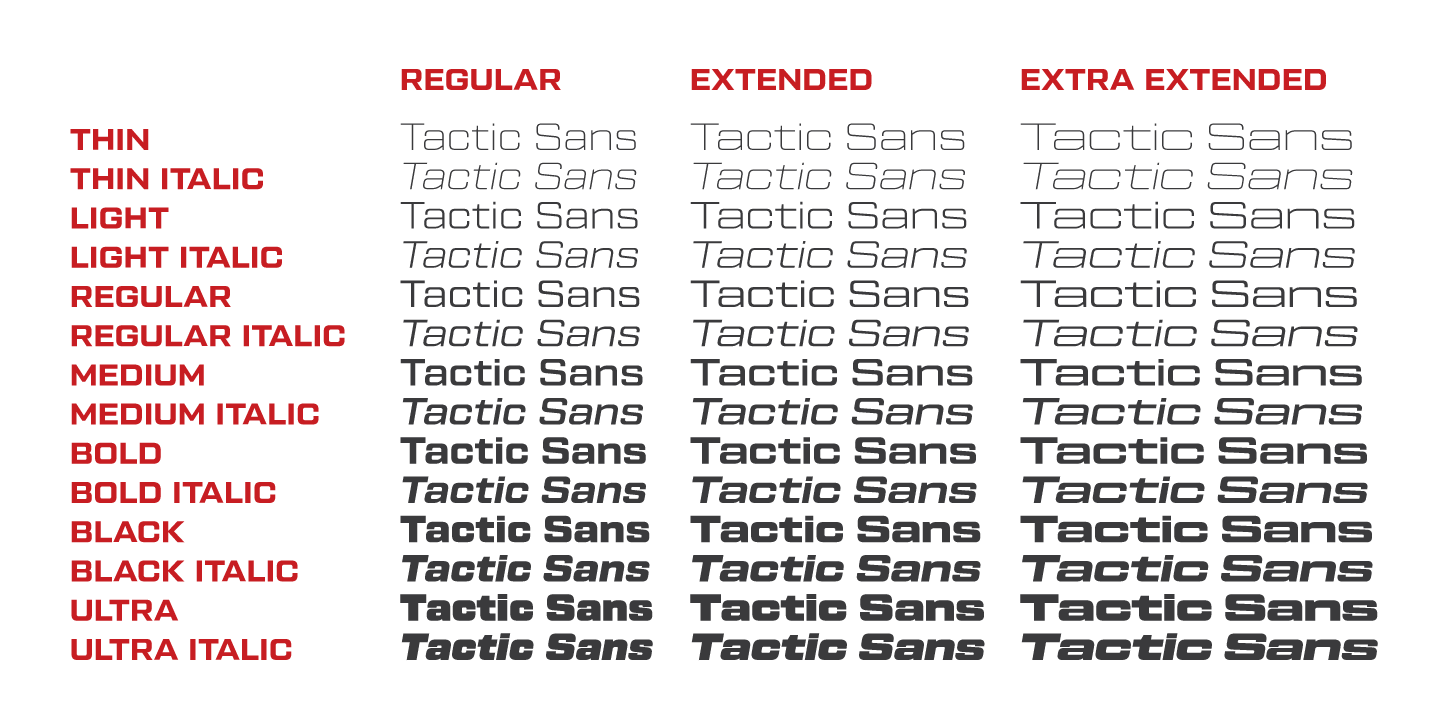 Example font Tactic Sans Extended #8